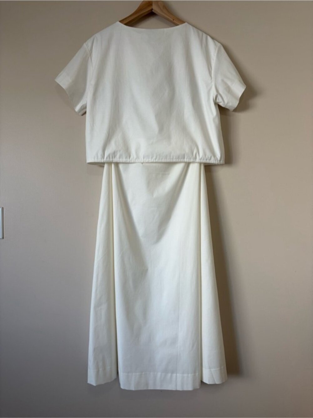 NEW Reformation Jordan Two Piece Short Sleeve Skirt Set Cotton White | US 2 UK 6 - Picture 7 of 16